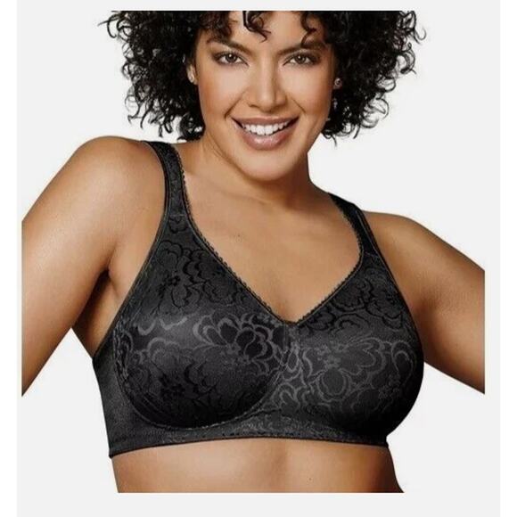 Playtex NWOT Size 44C 18 Hour Ultimate Lift & Support Wireless Bra 4745 Black - Picture 1 of 6